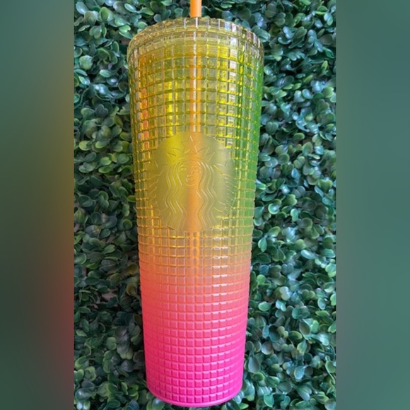 Starbucks 2022 NWT Soft Touch Pink Lemonade Jelly Studded 24 oz. Tumbler - Picture 1 of 11
